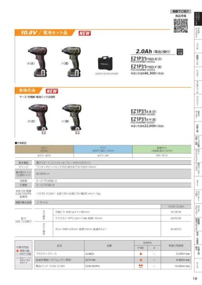 画像2: 充電式インパクトドライバー　EZ1P31　P12-1301