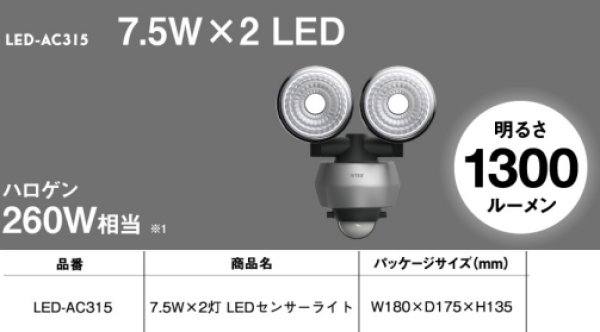画像10: 7.5W×2灯 LEDソーラーセンサーライト P15-1502 (10)