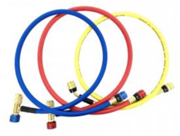 画像1: ロータリーホース R410A・R32A用 新タイプチャージホース　P16-1101　P17-1101 (1)